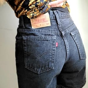 LEVI'S Vintage Black 550 Denim Shorts Size 7 Relax